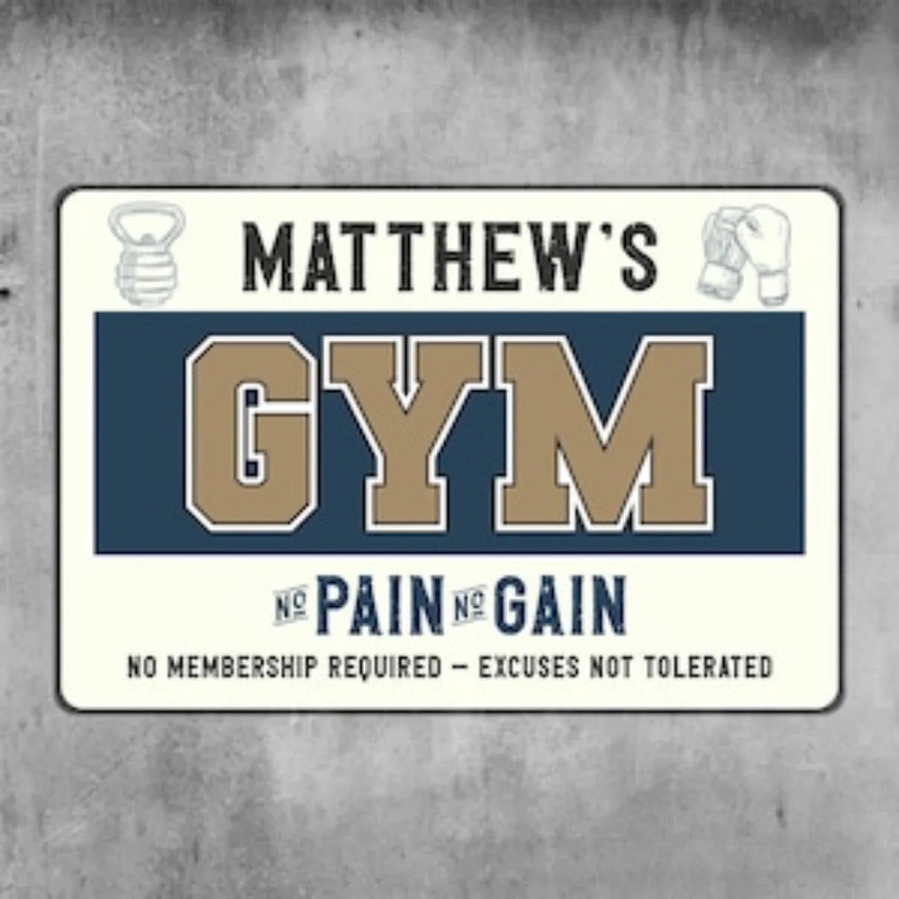 Home Gym Custom - Decoração de Fitness para Casa, Placa