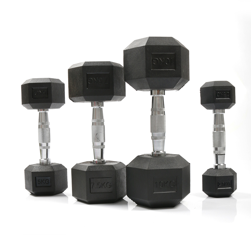 Home Gym Custom - Halteres hexagonais revestidos de borracha duráveis,