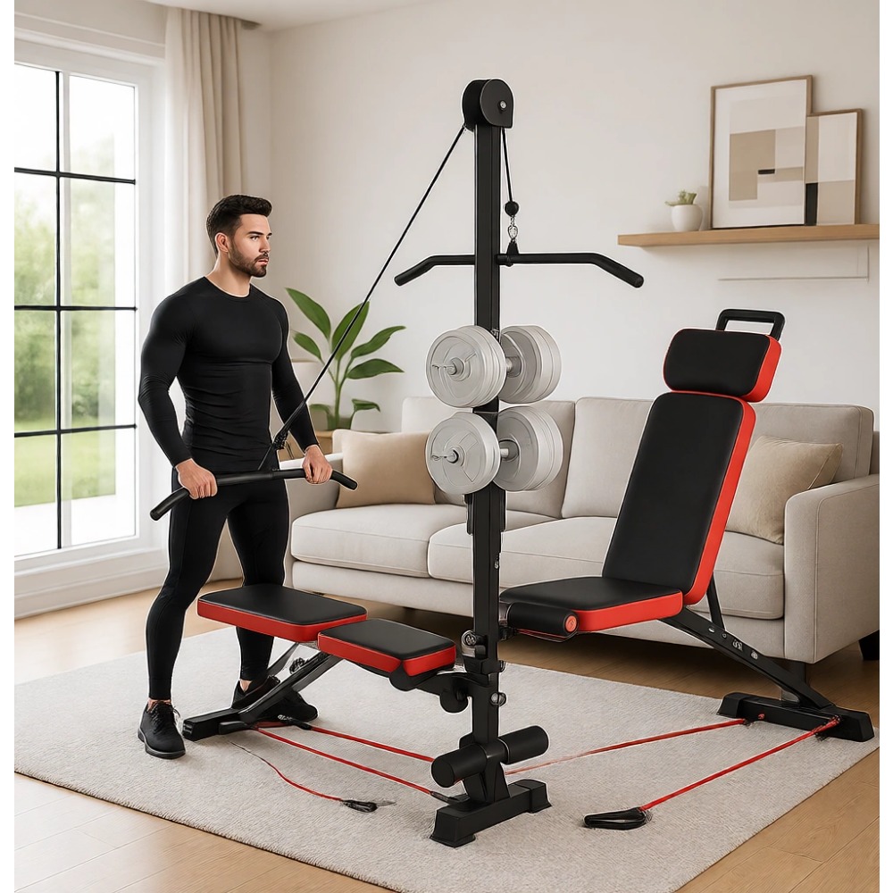 Home Gym Multifunctional - Banco de Musculação Multifuncional com Sistema