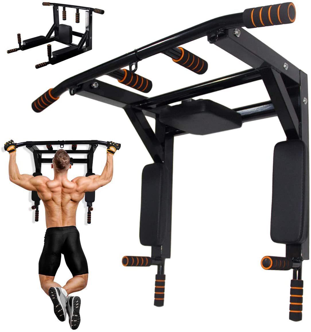 Home Gym Pull Up Bar - Barra de Exercícios Montada na Parede