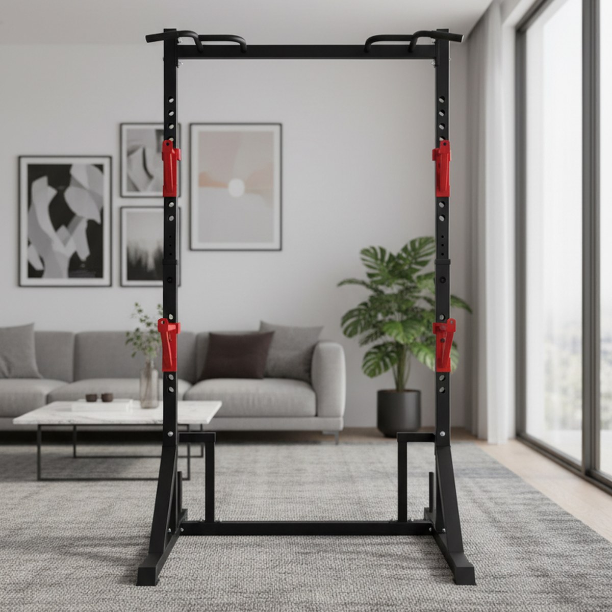 Rack de Força Ajustável com Ba - Home Gym Pull Up Bar avaliação e preço