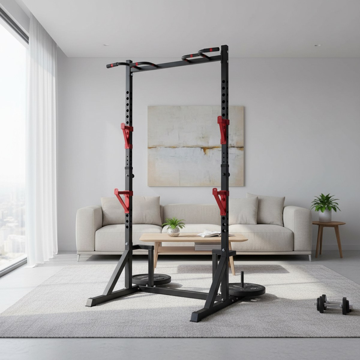 Rack de Força Ajustável com Ba - Home Gym Pull Up Bar avaliação e preço