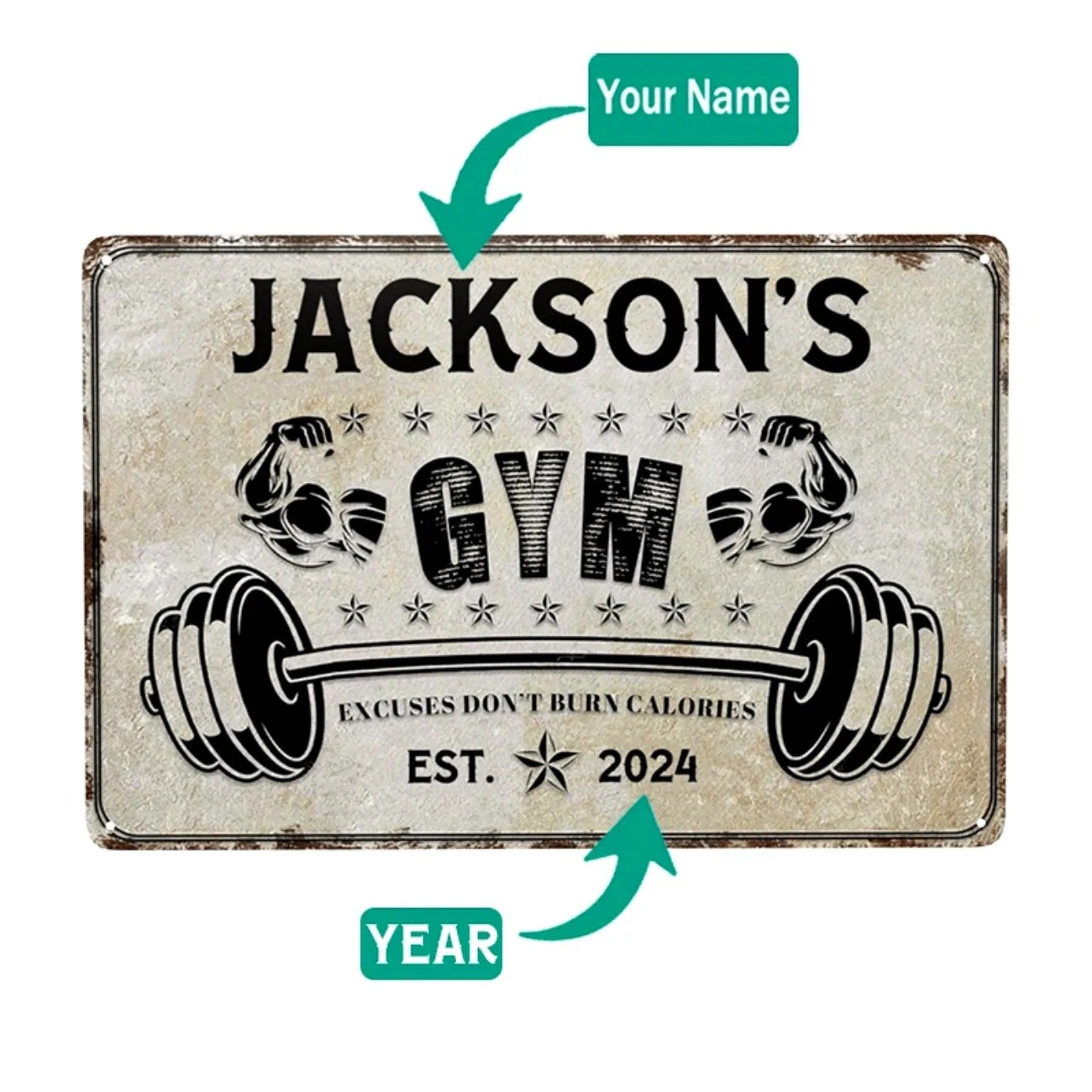 Placa de Metal Personalizada p - Home Gym Custom avaliação e preço