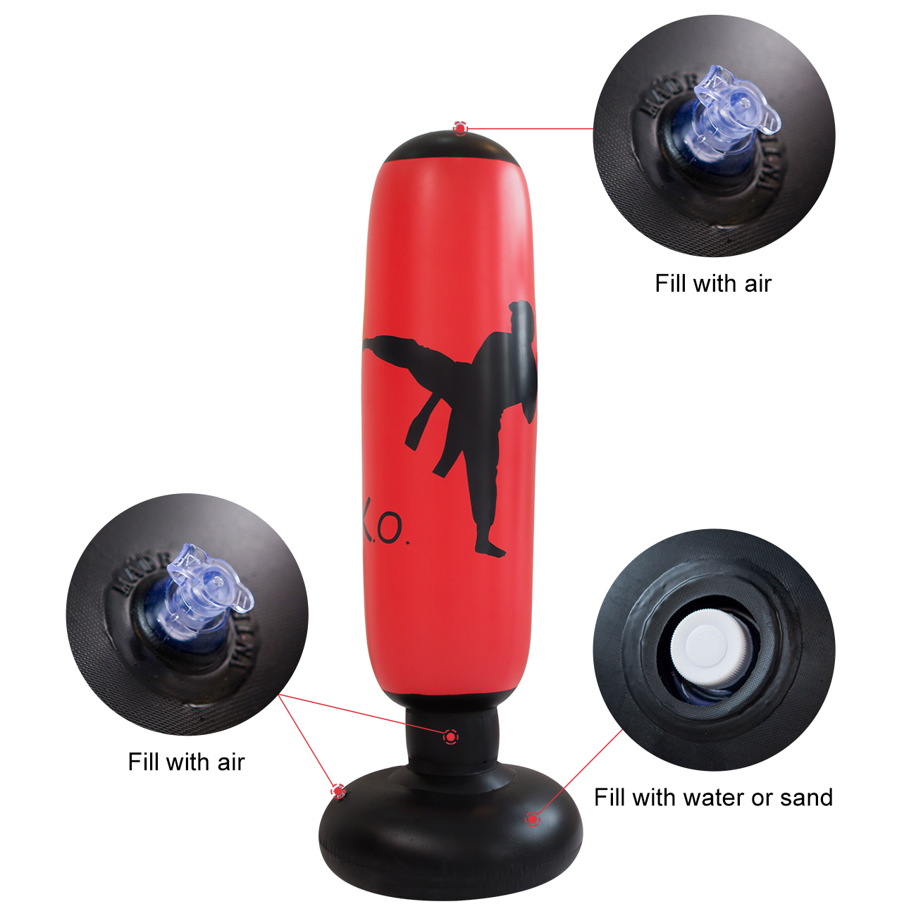 1pc inflável autônomo saco de  - Boxing Bag Stand avaliação e preço